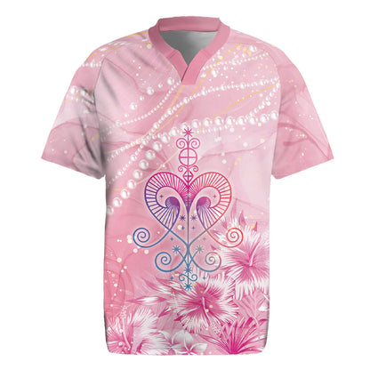 Afro Vodou Erzulie Freda Rugby Jersey Hibiscus & Pearls