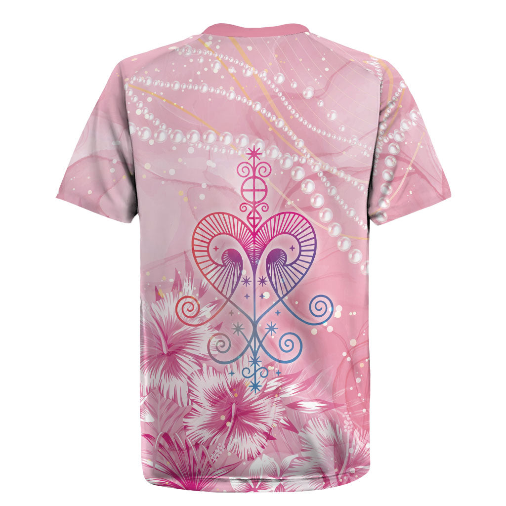 Afro Vodou Erzulie Freda Rugby Jersey Hibiscus & Pearls