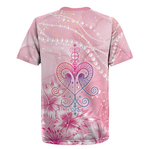 Afro Vodou Erzulie Freda Rugby Jersey Hibiscus & Pearls