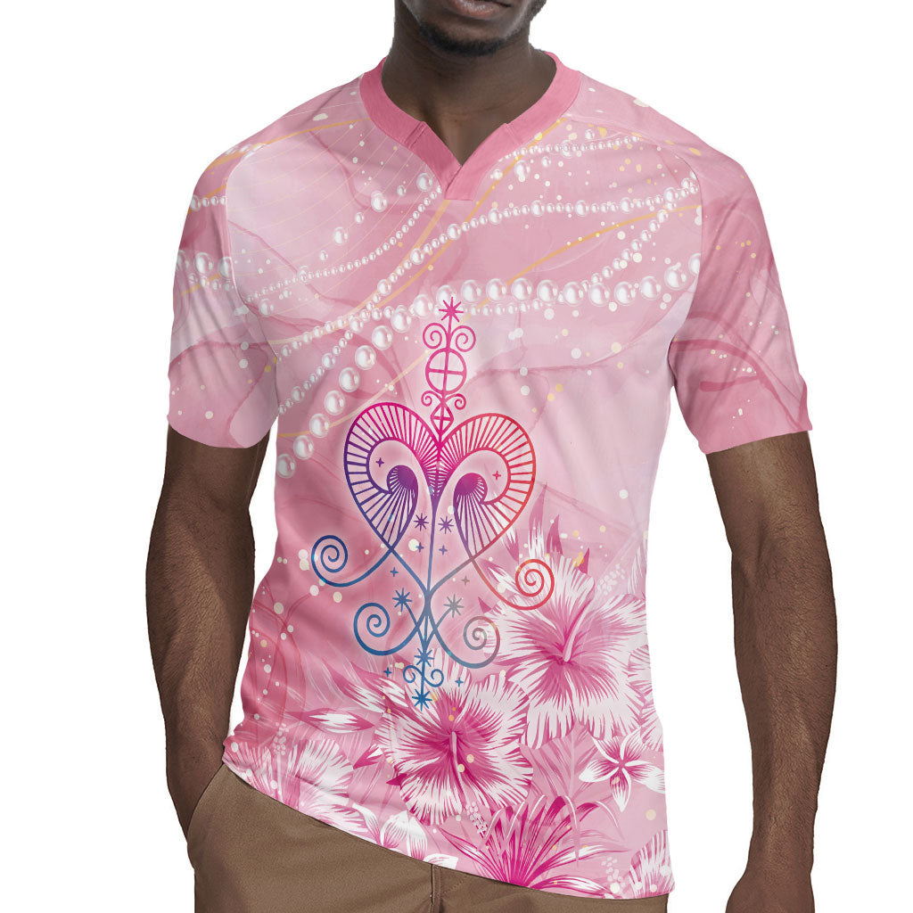 Afro Vodou Erzulie Freda Rugby Jersey Hibiscus & Pearls