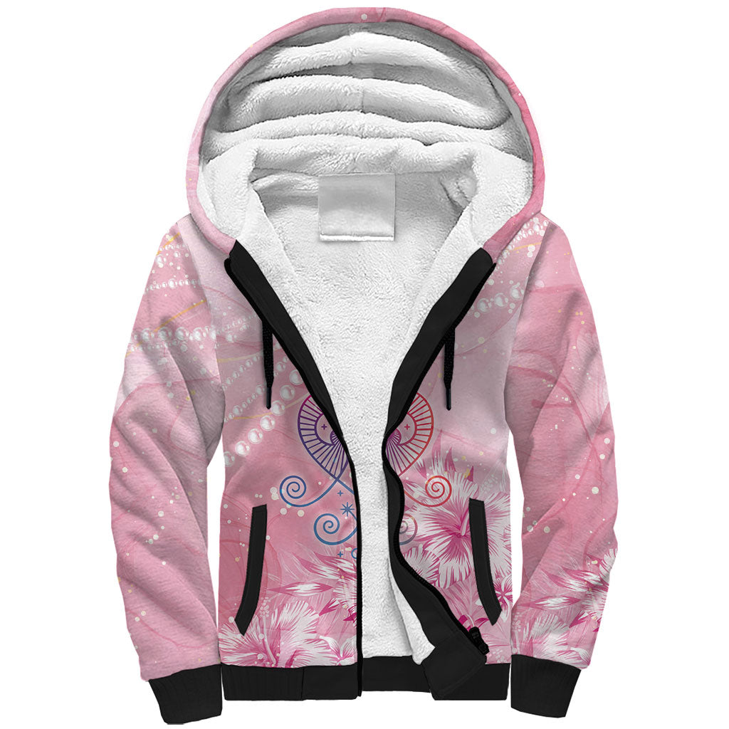 Afro Vodou Erzulie Freda Sherpa Hoodie Hibiscus & Pearls