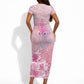 Afro Vodou Erzulie Freda Short Sleeve Bodycon Dress Hibiscus & Pearls