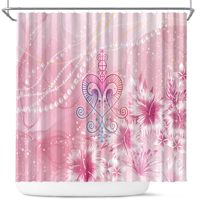 Afro Vodou Erzulie Freda Shower Curtain Hibiscus & Pearls