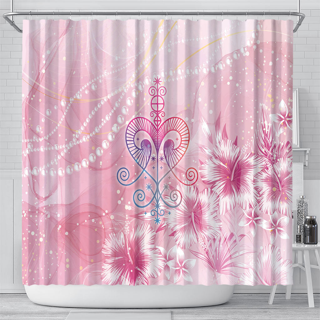 Afro Vodou Erzulie Freda Shower Curtain Hibiscus & Pearls