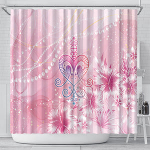 Afro Vodou Erzulie Freda Shower Curtain Hibiscus & Pearls