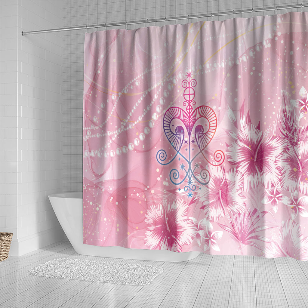 Afro Vodou Erzulie Freda Shower Curtain Hibiscus & Pearls