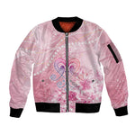 Afro Vodou Erzulie Freda Sleeve Zip Bomber Jacket Hibiscus & Pearls