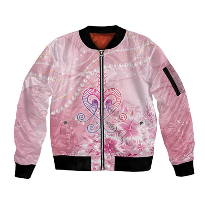 Afro Vodou Erzulie Freda Sleeve Zip Bomber Jacket Hibiscus & Pearls