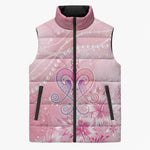 Afro Vodou Erzulie Freda Sleeveless Puffer Jacket Hibiscus & Pearls