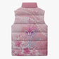 Afro Vodou Erzulie Freda Sleeveless Puffer Jacket Hibiscus & Pearls