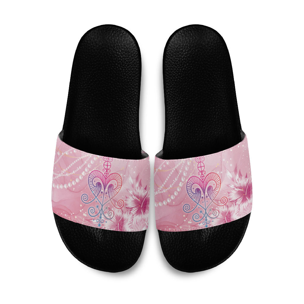 Afro Vodou Erzulie Freda Slide Sandals Hibiscus & Pearls