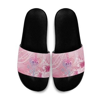 Afro Vodou Erzulie Freda Slide Sandals Hibiscus & Pearls