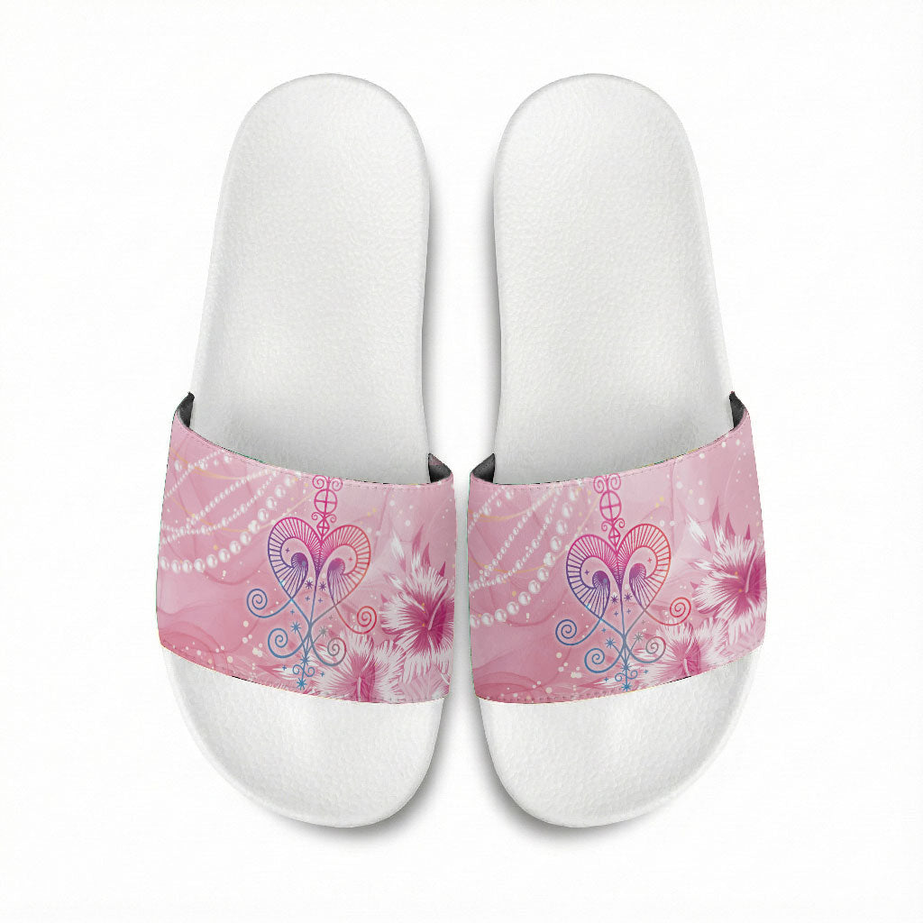 Afro Vodou Erzulie Freda Slide Sandals Hibiscus & Pearls