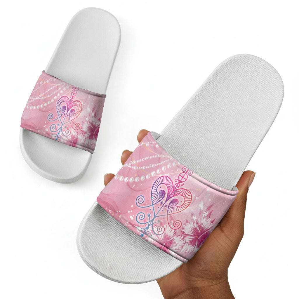 Afro Vodou Erzulie Freda Slide Sandals Hibiscus & Pearls