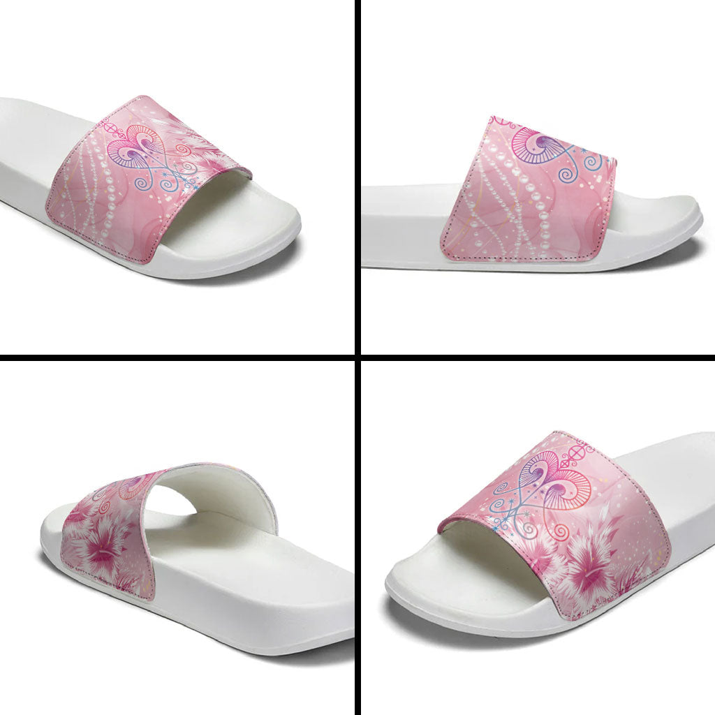Afro Vodou Erzulie Freda Slide Sandals Hibiscus & Pearls