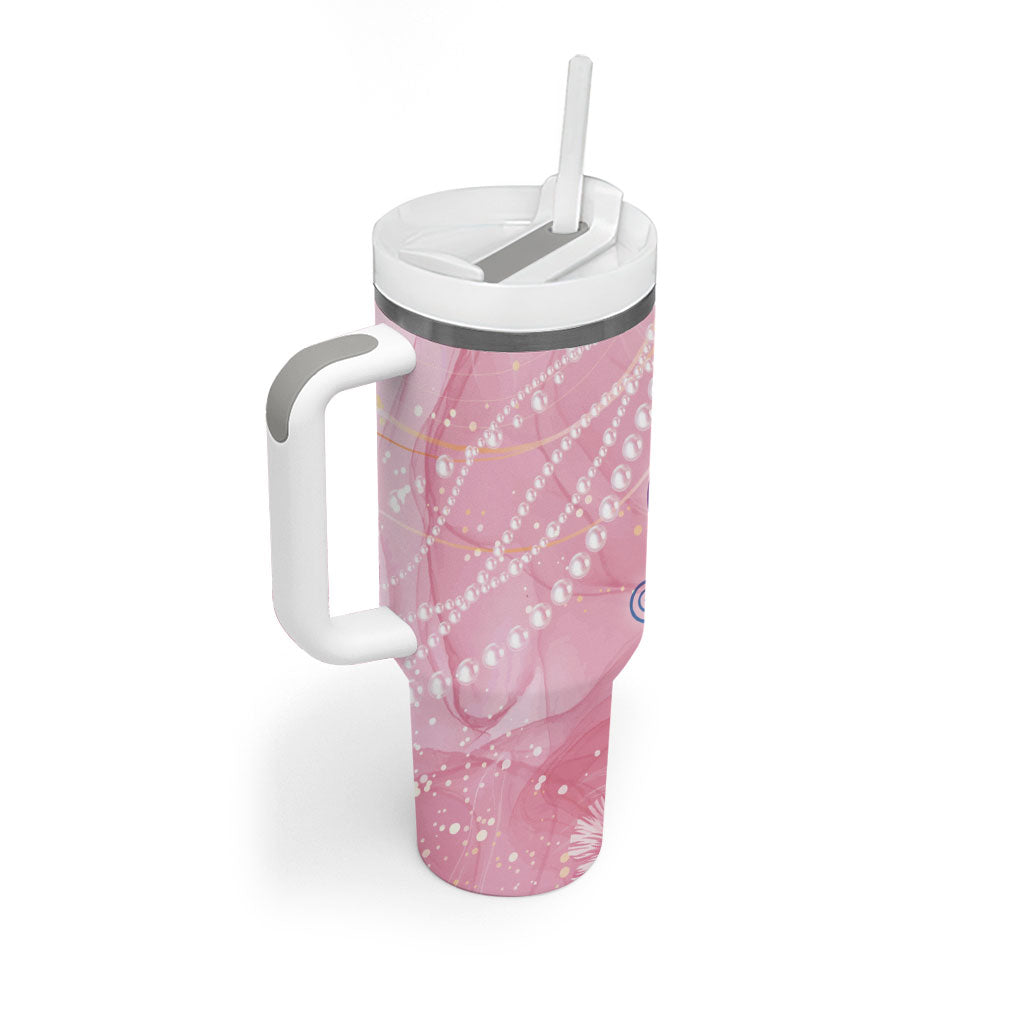 Afro Vodou Erzulie Freda Tumbler With Handle Hibiscus & Pearls