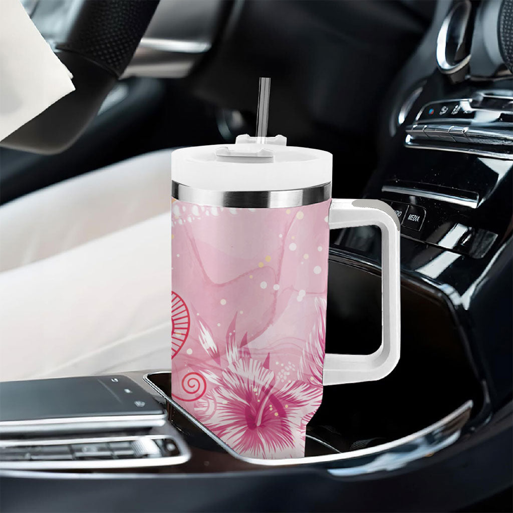 Afro Vodou Erzulie Freda Tumbler With Handle Hibiscus & Pearls