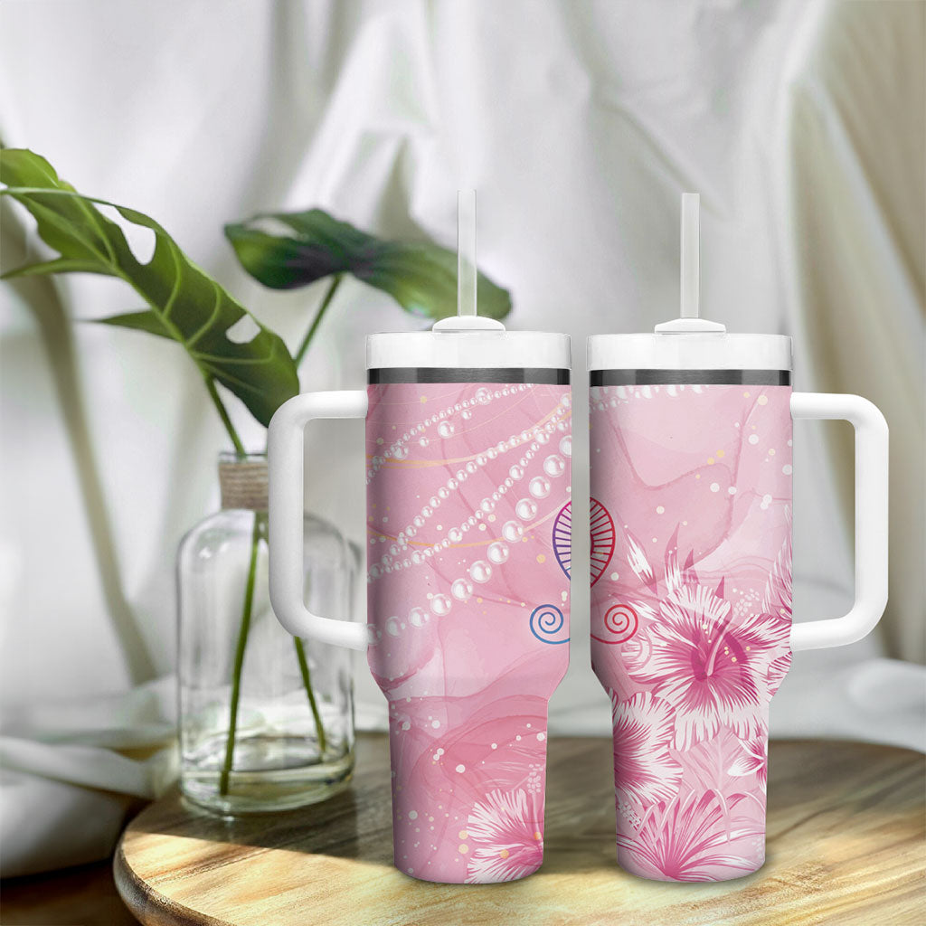 Afro Vodou Erzulie Freda Tumbler With Handle Hibiscus & Pearls