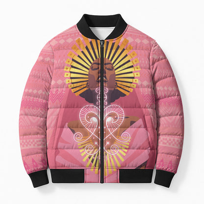 Afro Vodou Erzulie Freda Goddess Bomber Puffer Jacket