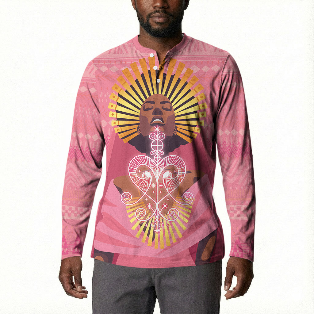 Afro Vodou Erzulie Freda Goddess Button Sweatshirt