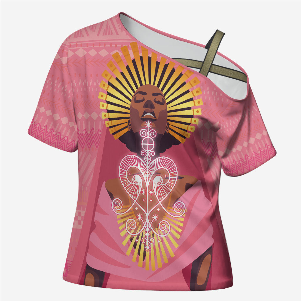 Afro Vodou Erzulie Freda Goddess Cross Shoulder Shirt