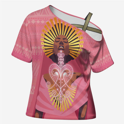 Afro Vodou Erzulie Freda Goddess Cross Shoulder Shirt