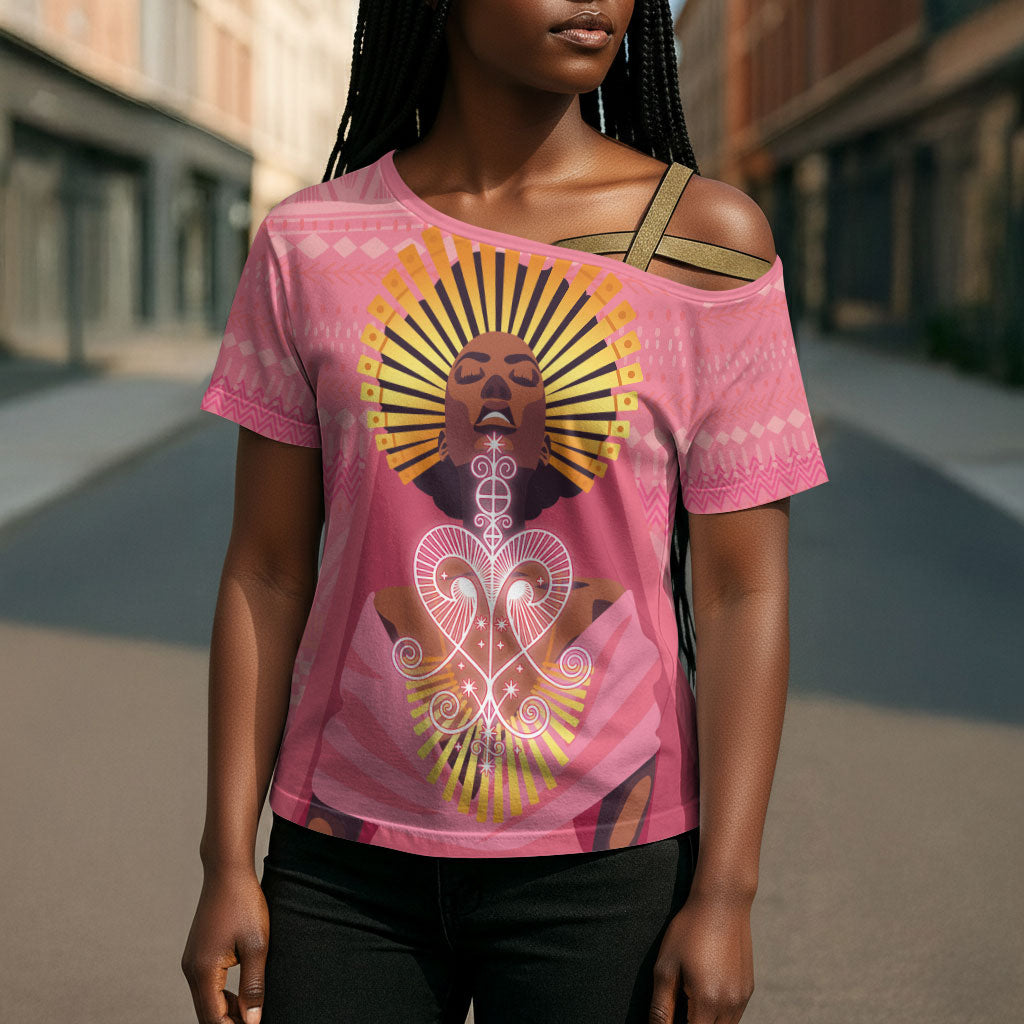 Afro Vodou Erzulie Freda Goddess Cross Shoulder Shirt