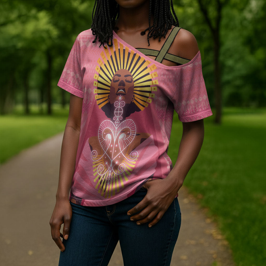 Afro Vodou Erzulie Freda Goddess Cross Shoulder Shirt