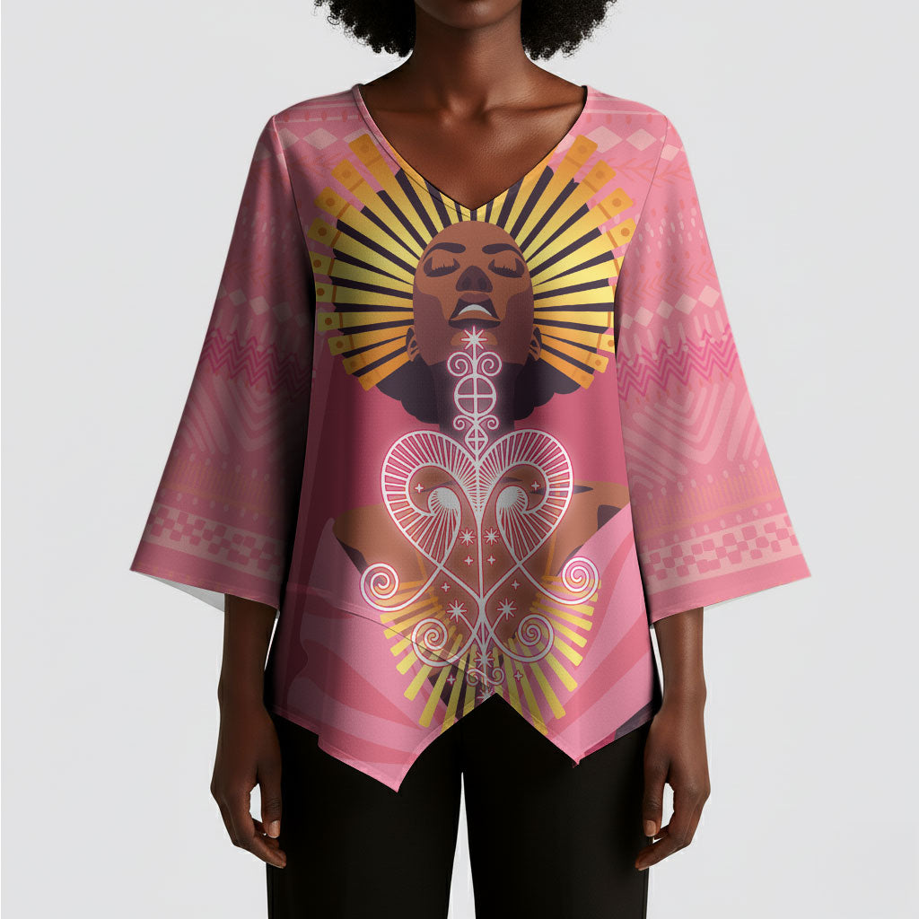 Afro Vodou Erzulie Freda Goddess Kimono Sleeve Blouse