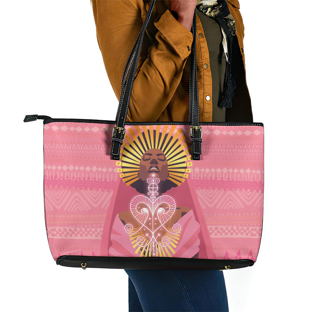 Afro Vodou Erzulie Freda Goddess Leather Tote Bag