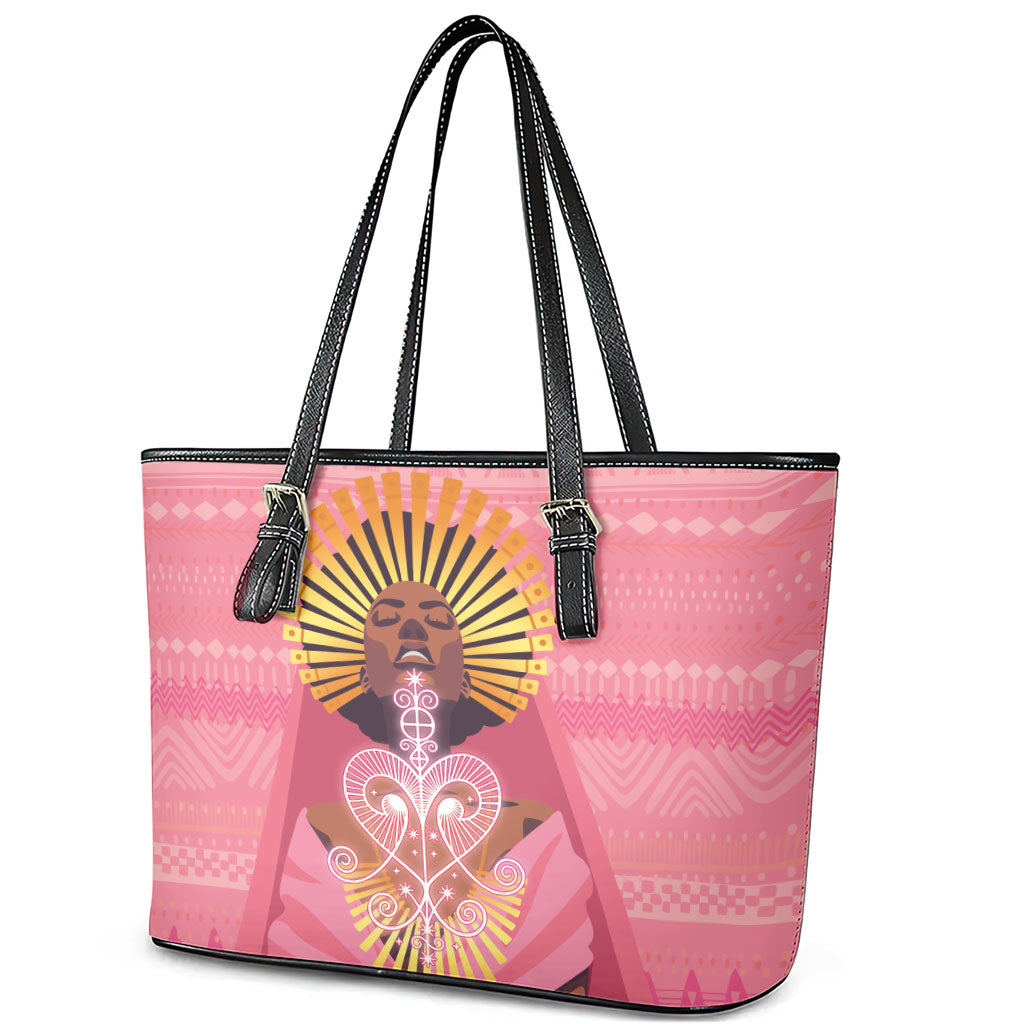 Afro Vodou Erzulie Freda Goddess Leather Tote Bag