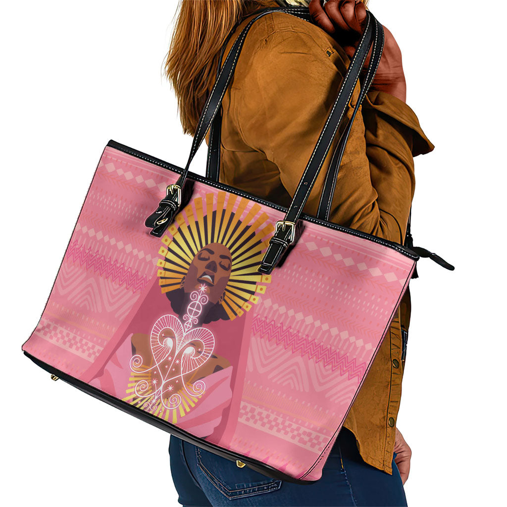 Afro Vodou Erzulie Freda Goddess Leather Tote Bag