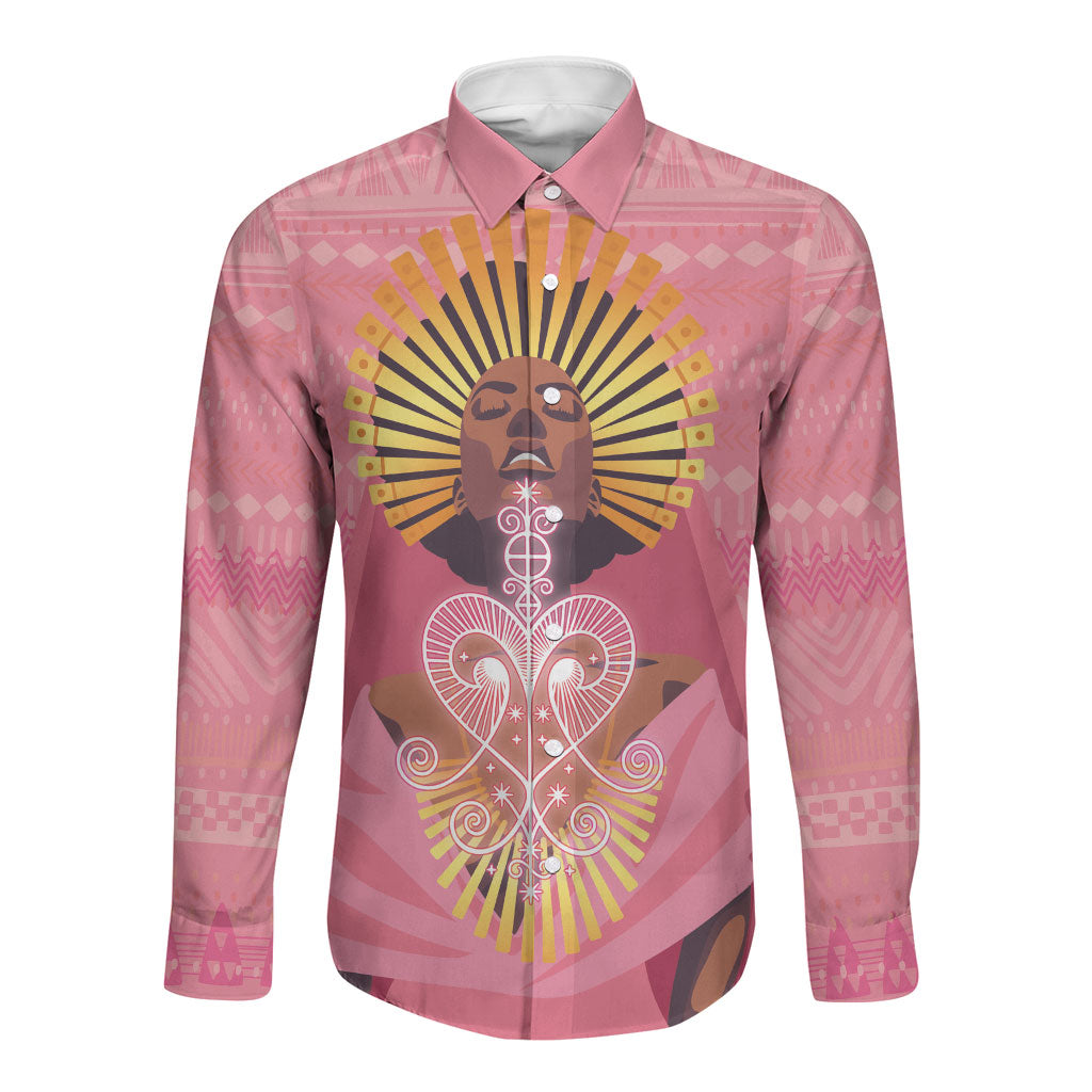 Afro Vodou Erzulie Freda Goddess Long Sleeve Button Shirt