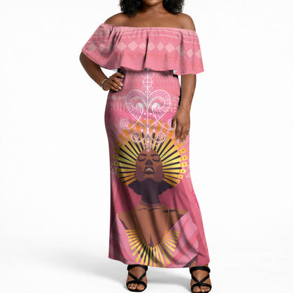Afro Vodou Erzulie Freda Goddess Off Shoulder Maxi Dress