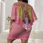 Afro Vodou Erzulie Freda Goddess Off Shoulder Short Dress