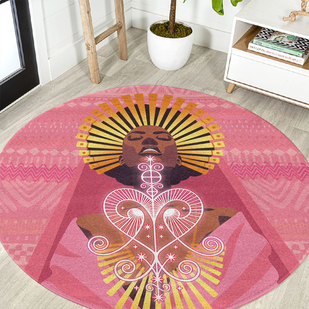 Afro Vodou Erzulie Freda Goddess Round Carpet