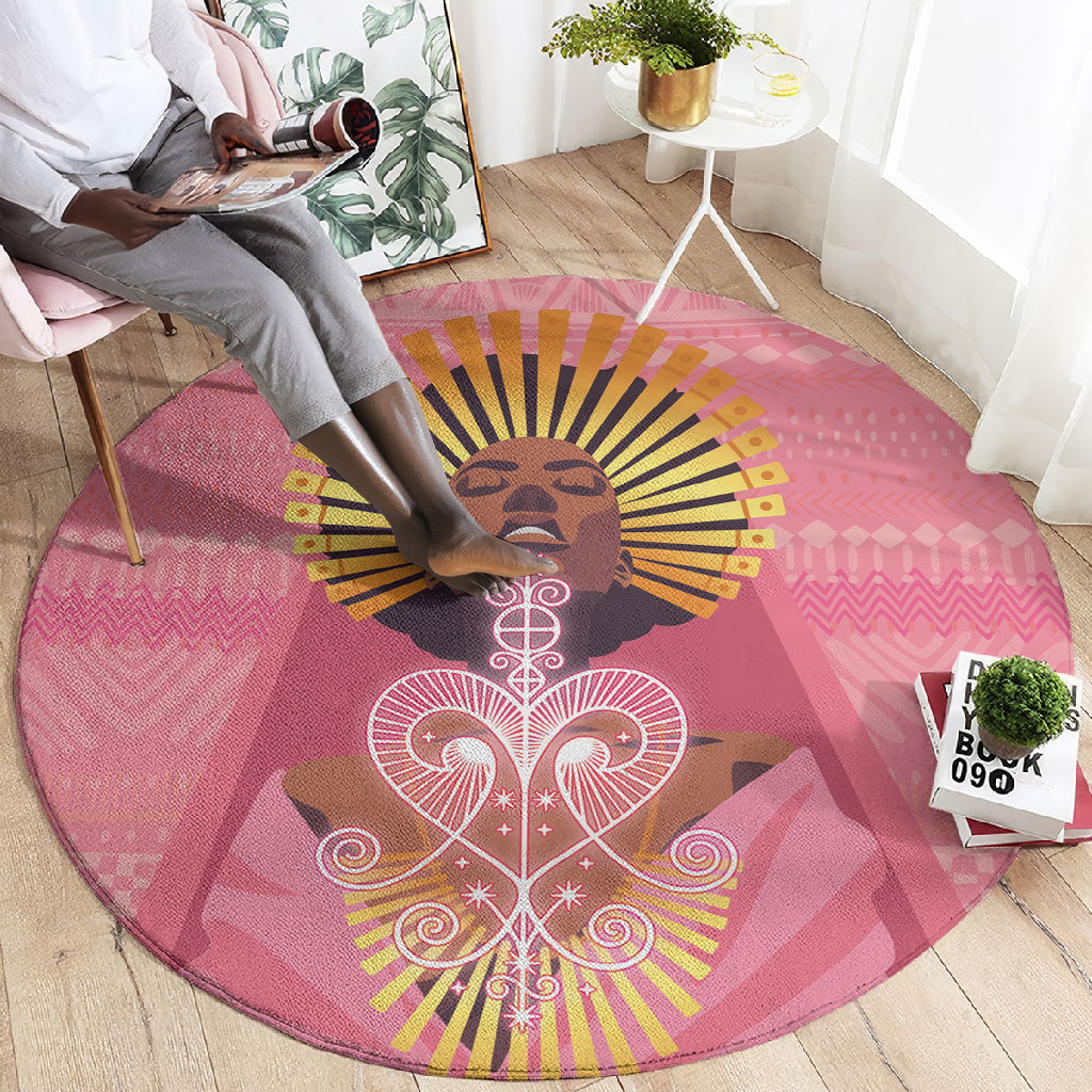 Afro Vodou Erzulie Freda Goddess Round Carpet