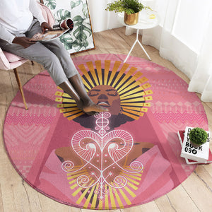 Afro Vodou Erzulie Freda Goddess Round Carpet