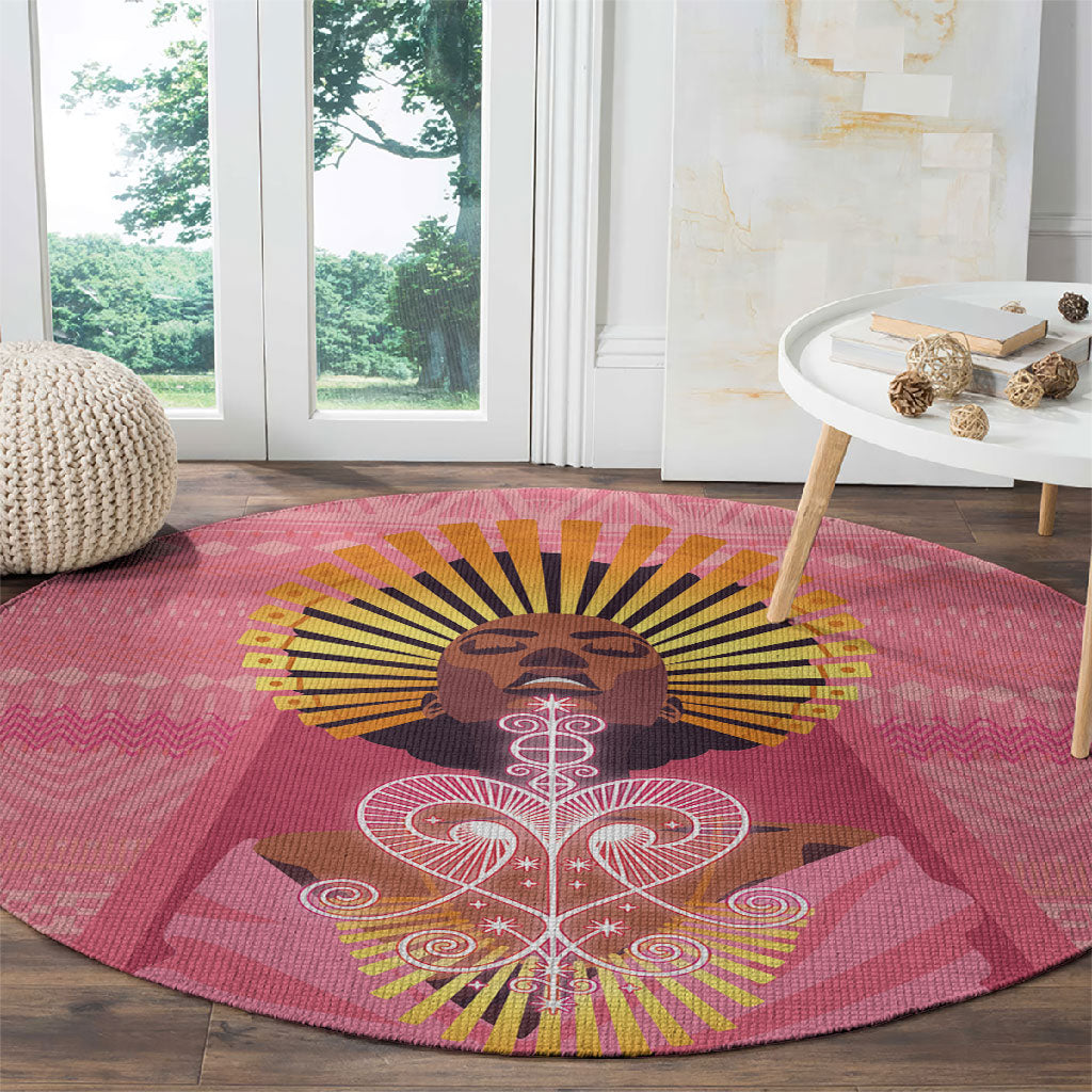Afro Vodou Erzulie Freda Goddess Round Carpet