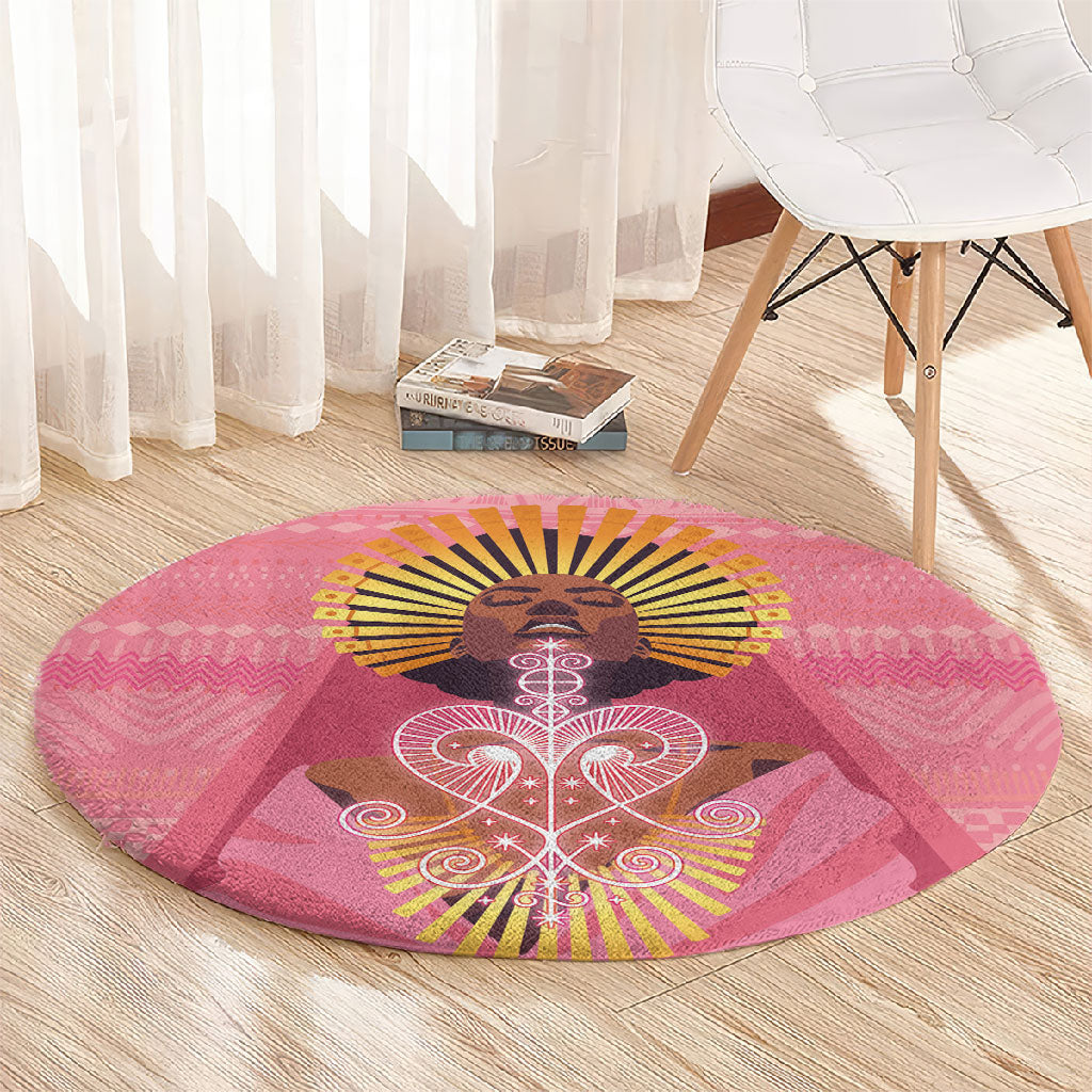 Afro Vodou Erzulie Freda Goddess Round Carpet