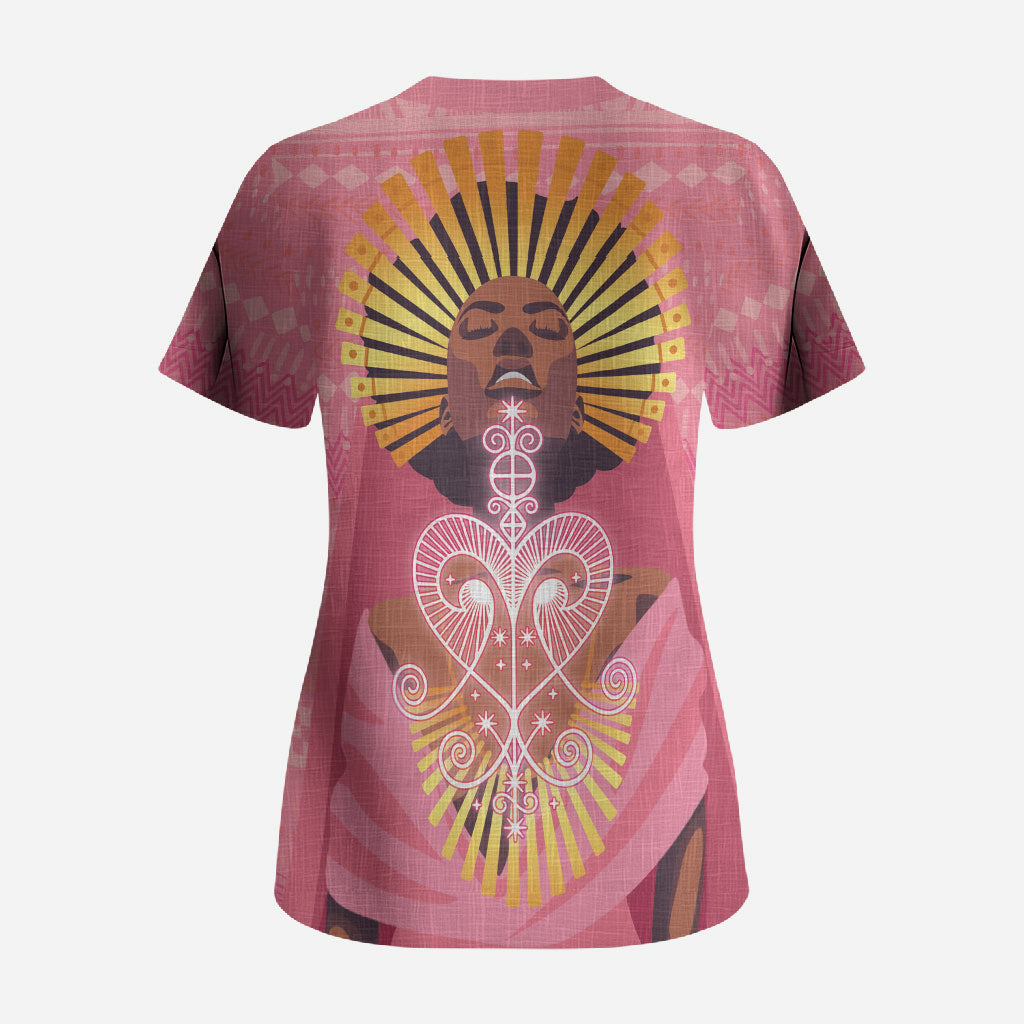 Afro Vodou Erzulie Freda Goddess Scrub Top