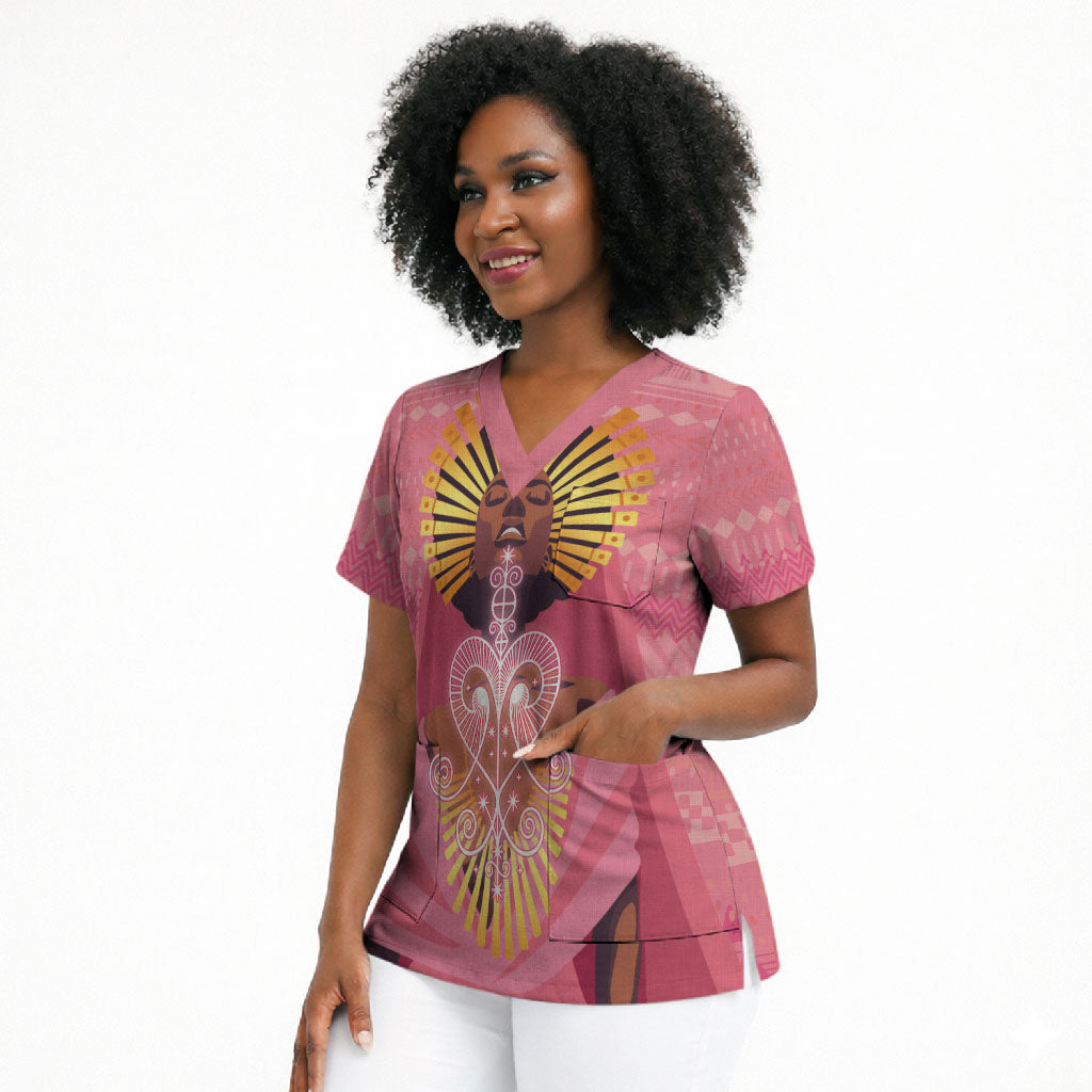 Afro Vodou Erzulie Freda Goddess Scrub Top