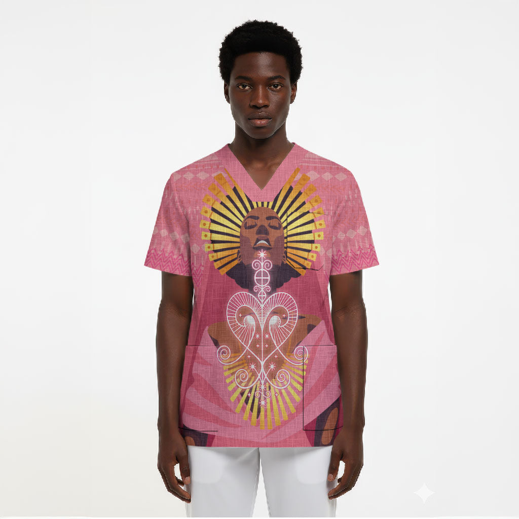 Afro Vodou Erzulie Freda Goddess Scrub Top