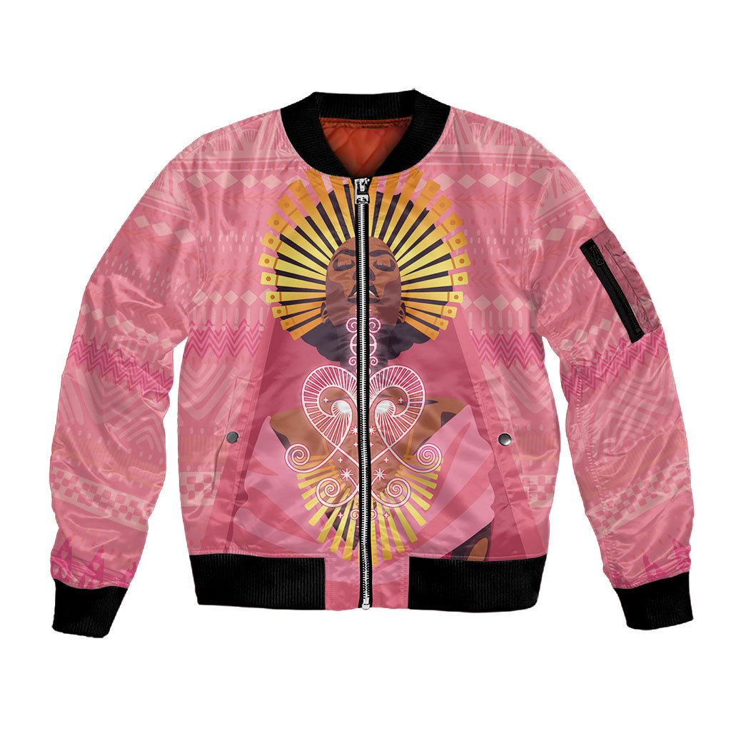 Afro Vodou Erzulie Freda Goddess Sleeve Zip Bomber Jacket