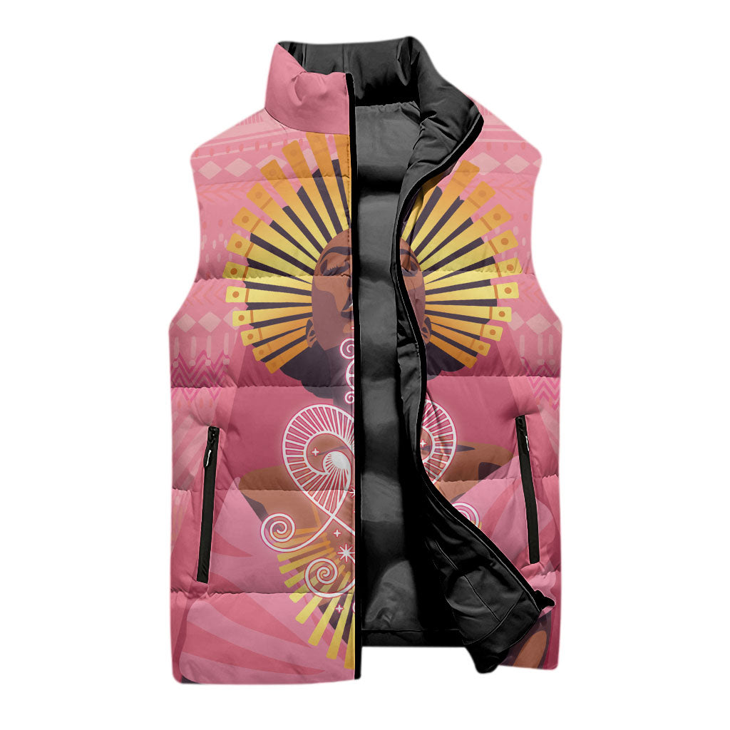 Afro Vodou Erzulie Freda Goddess Sleeveless Puffer Jacket