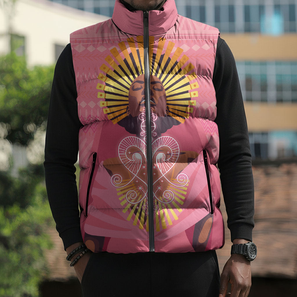 Afro Vodou Erzulie Freda Goddess Sleeveless Puffer Jacket