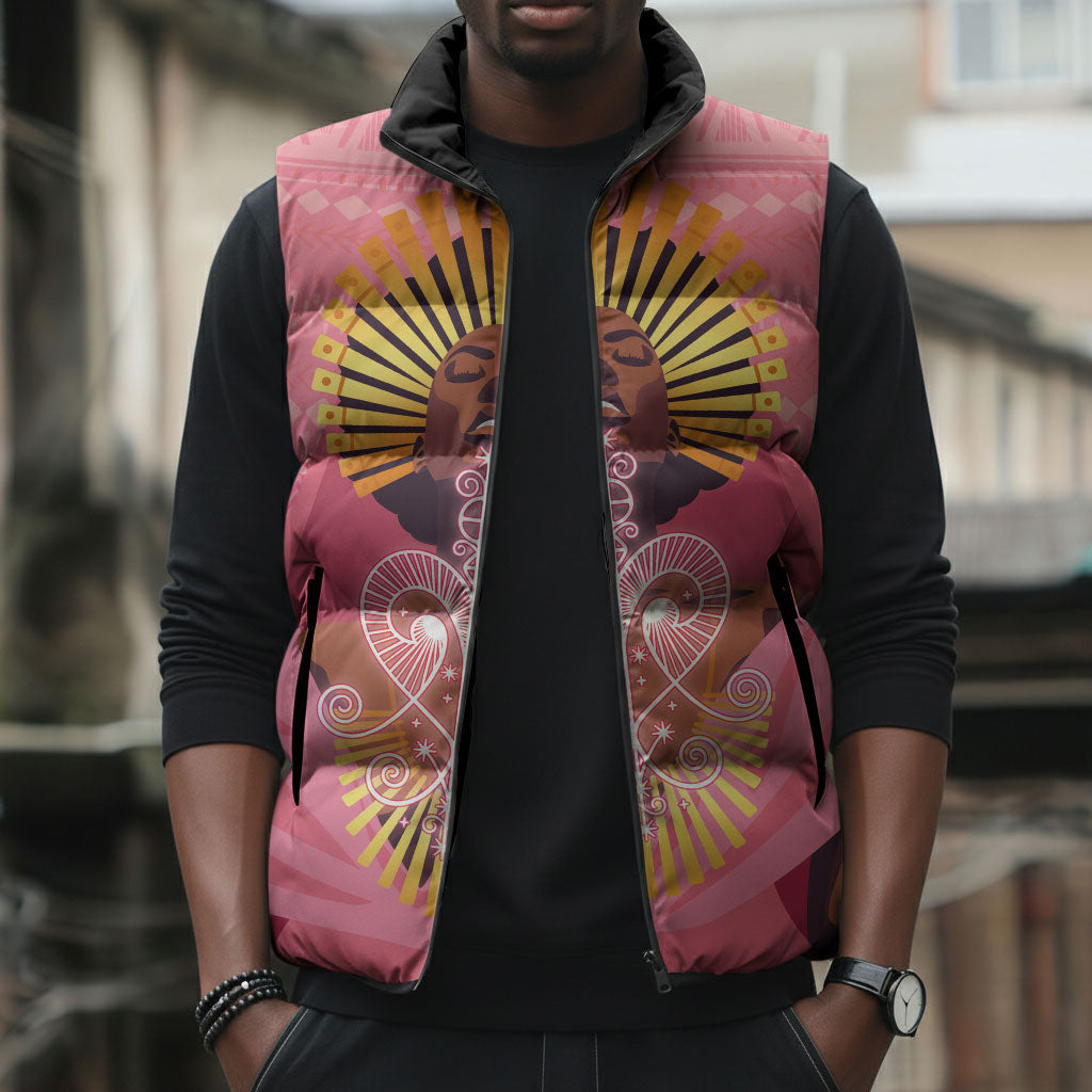 Afro Vodou Erzulie Freda Goddess Sleeveless Puffer Jacket