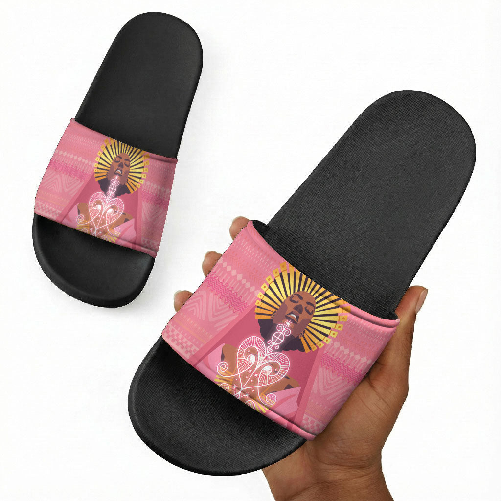 Afro Vodou Erzulie Freda Goddess Slide Sandals