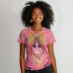 Afro Vodou Erzulie Freda Goddess Women V-Neck T-Shirt