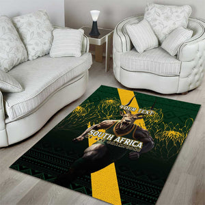 Personalised South Africa Rugby Area Rug Proud Bokke We Are Champions